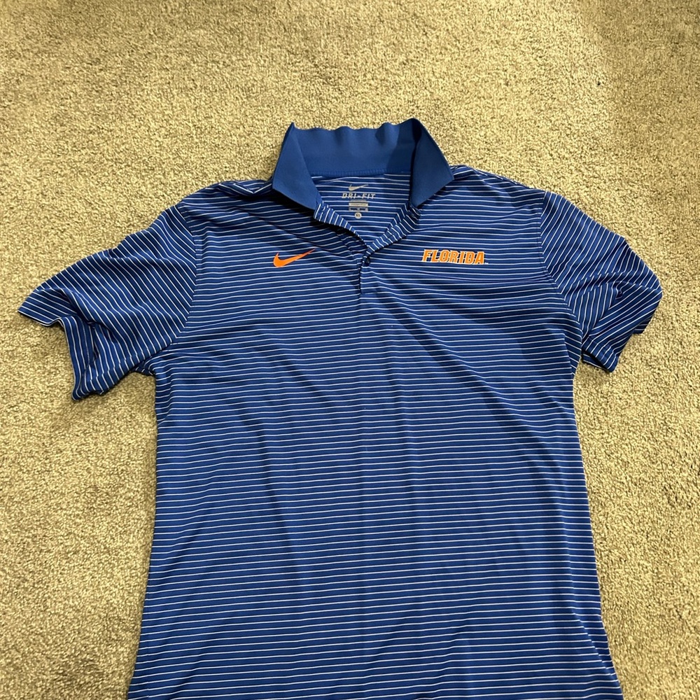 Nike UF Blue Striped Men's Golf Polo